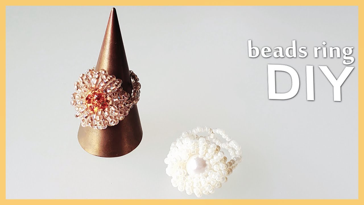 【💍✨ビーズリング 作り方】🌼🏵丸ロンデルを使ったデイジーリング🏵🌼 DIY ring