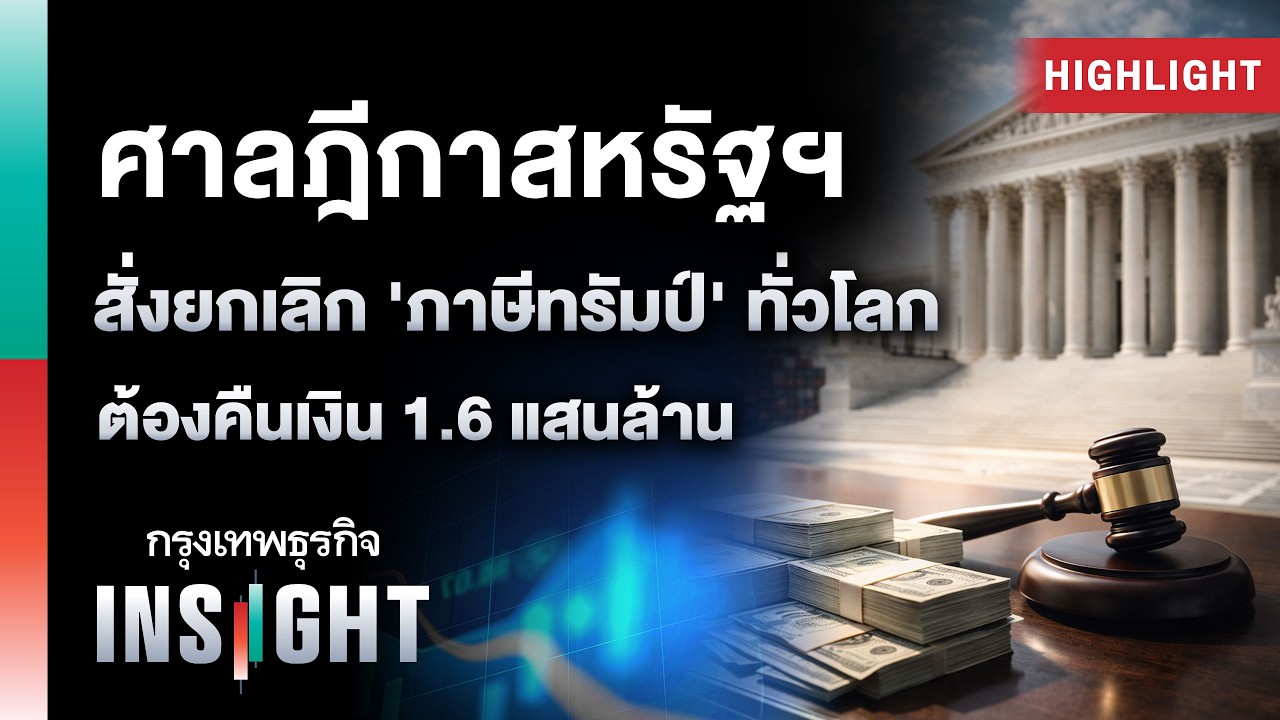 ศาลฎีกาสหรัฐสั่งยกเลิกภาษีทรัมป์ทั่วโลก ต้องคืนเงิน 1.6 แสนล้าน | Highlights กรุงเทพธุรกิจ INSIGHT