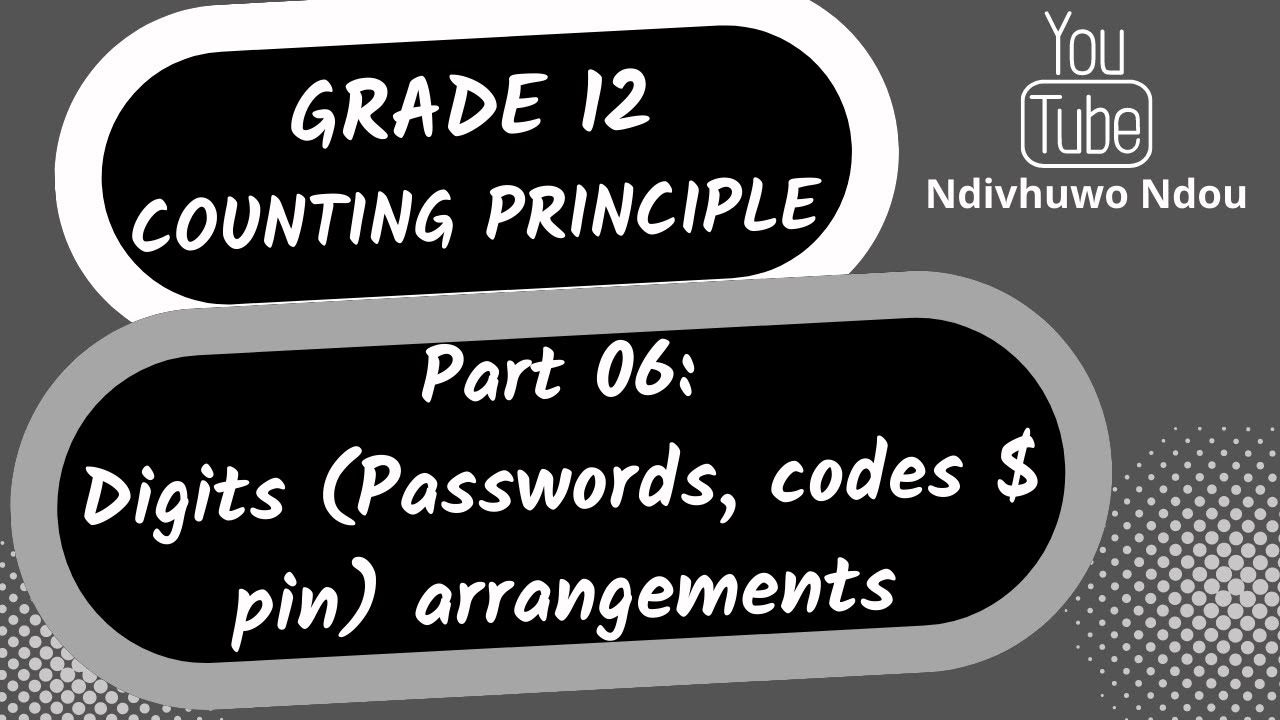 Counting Principle | Digits( Passwords & Codes) | Grade 12