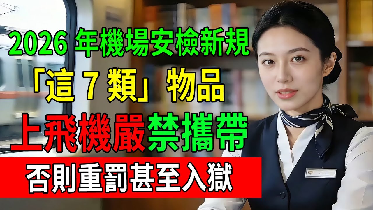 2026年機場安檢新規解讀：「這7類」物品，上飛機嚴禁攜帶，否則重罰甚至入獄！#機場安檢 #旅行須知 #出行安全 #航空規定 #行李禁品