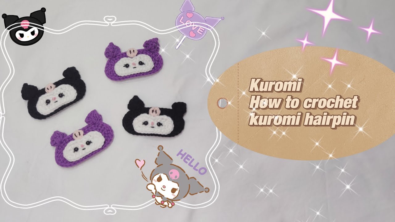 kuromi hairpin crochet tutorial 【How to crochet kuromi hairpin】