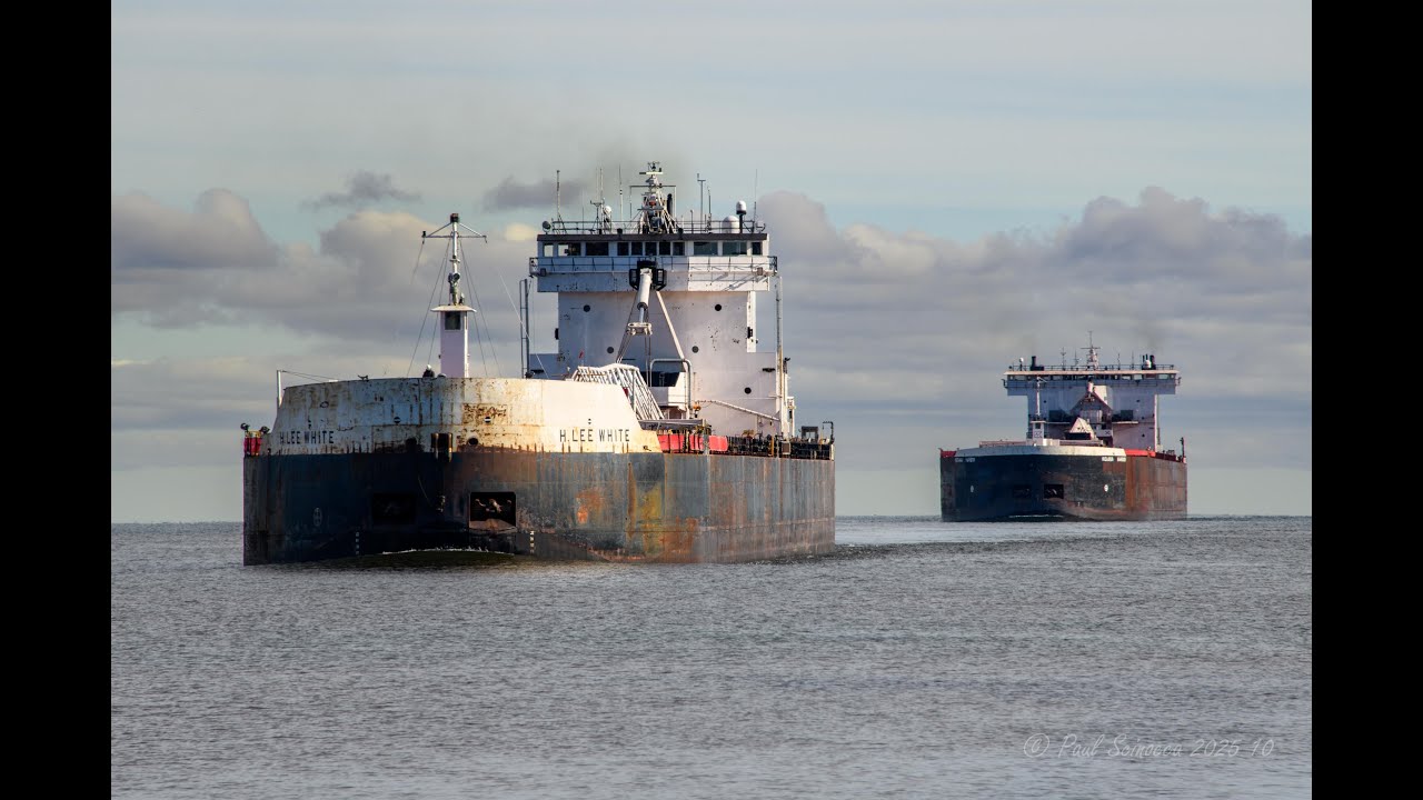 Взаимная езда! Два прибытия, один подъёмник! Дважды! Прибытие H Lee White и Indiana Harbor Duluth!