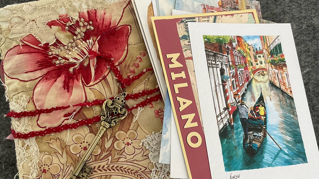 Part 2 POSTCARD KEEPER #slowstitch #roxyjournalofstitchery #italy