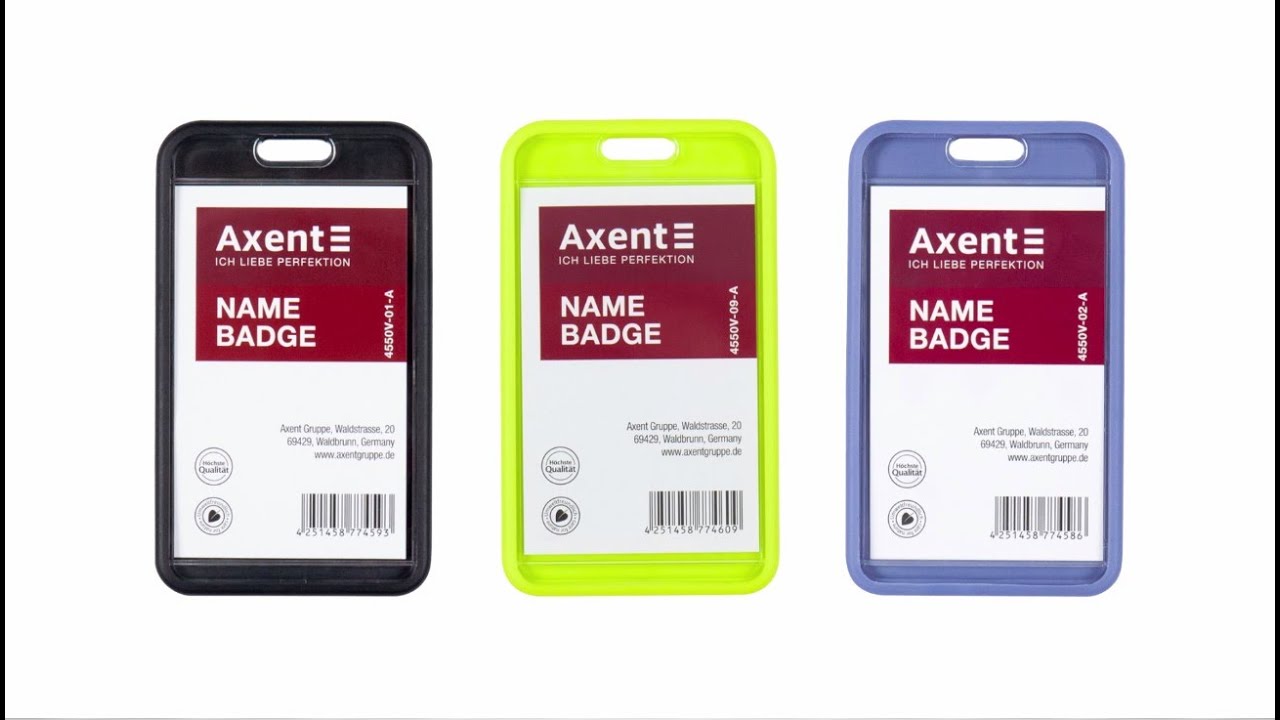 Бейдж-чохол вертикальний Axent SoftTouch (артикул 4550V) - Огляд канцелярії Axent