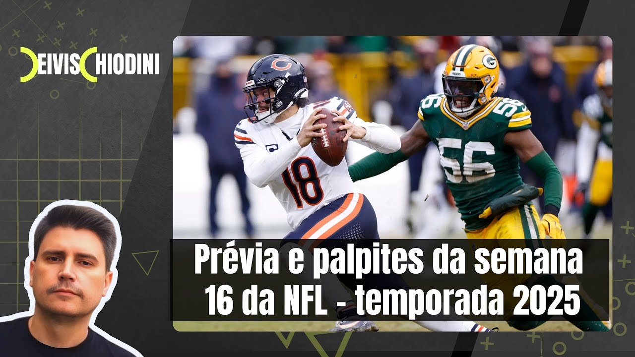 Prévia e palpites da semana 16 da NFL - temporada 2025