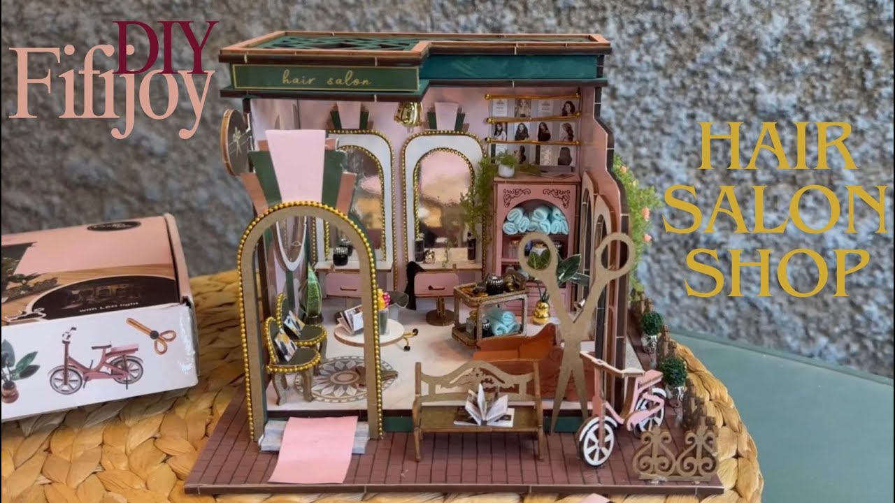 FIFIJOY Hair Salon Shop DIY Miniature House Kit || Immersive Building Process - Relaxing Video