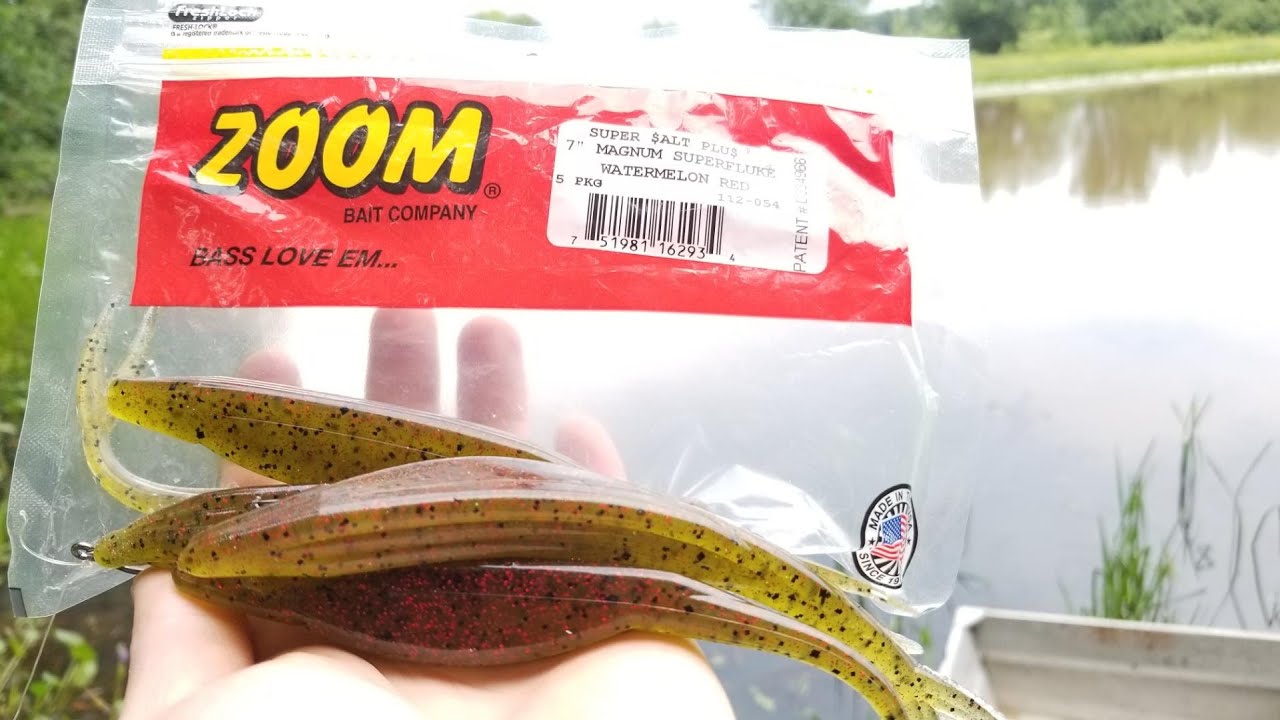 ZOOM Magnum Watermelon Red Fluke (Weedless Jerkbait)