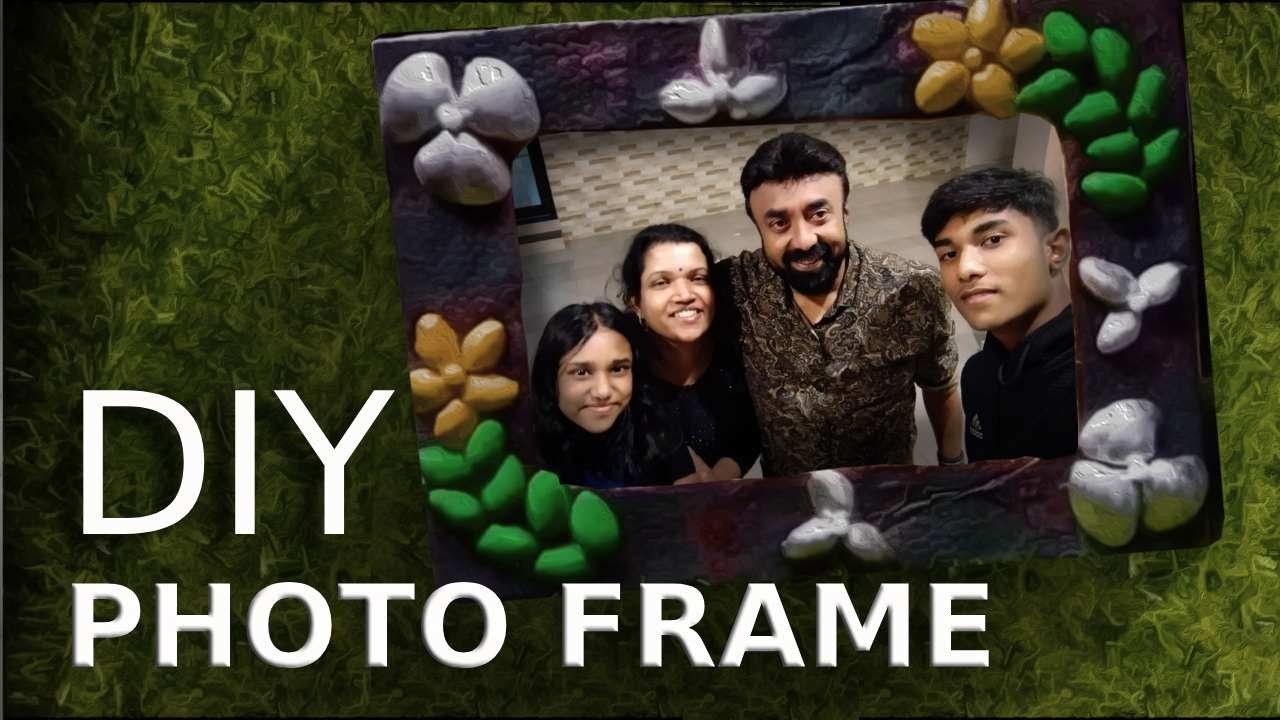 How to make photo frame | photo frame making with cardboard | easy photo frame DIY