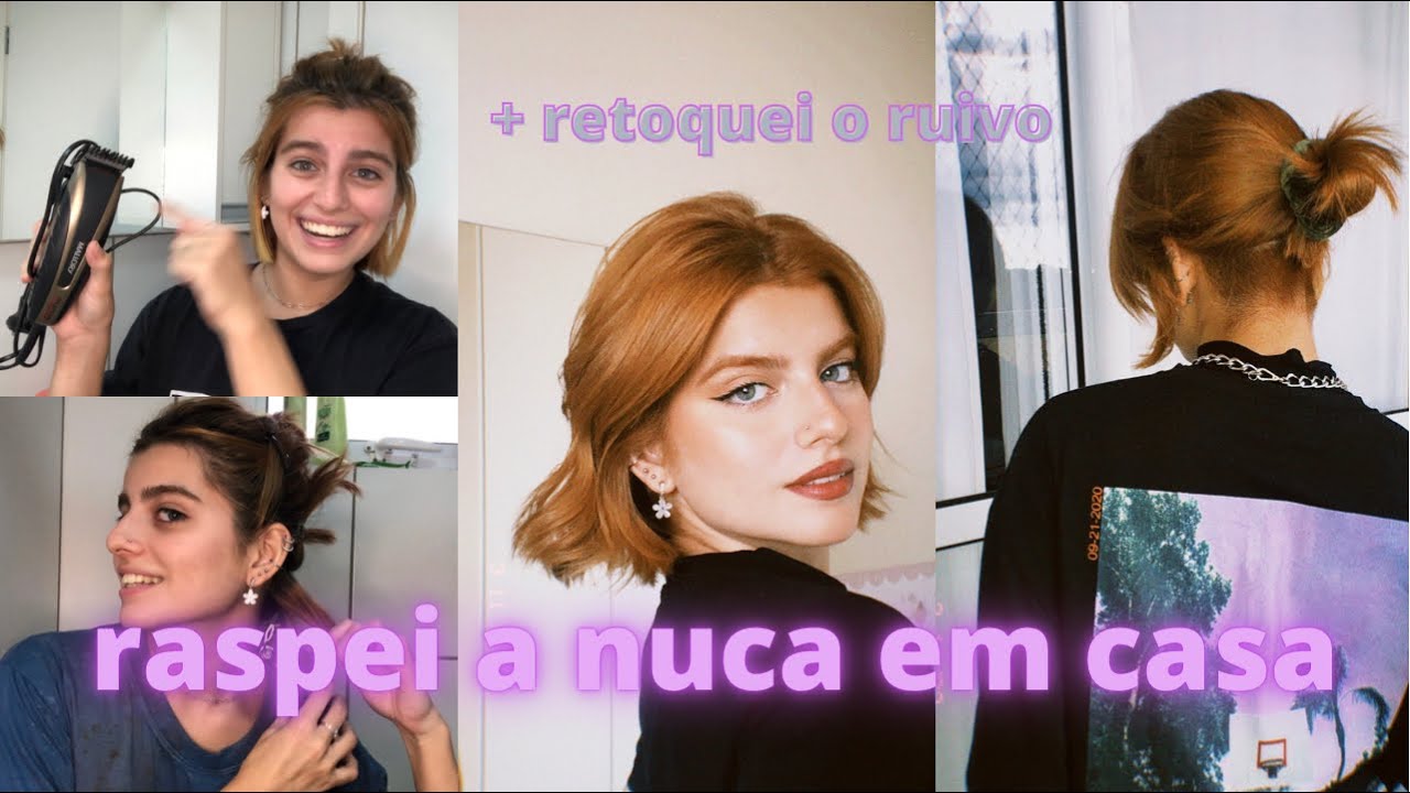 RASPEI minha NUCA em CASA || +retoquei meu ruivo com igora