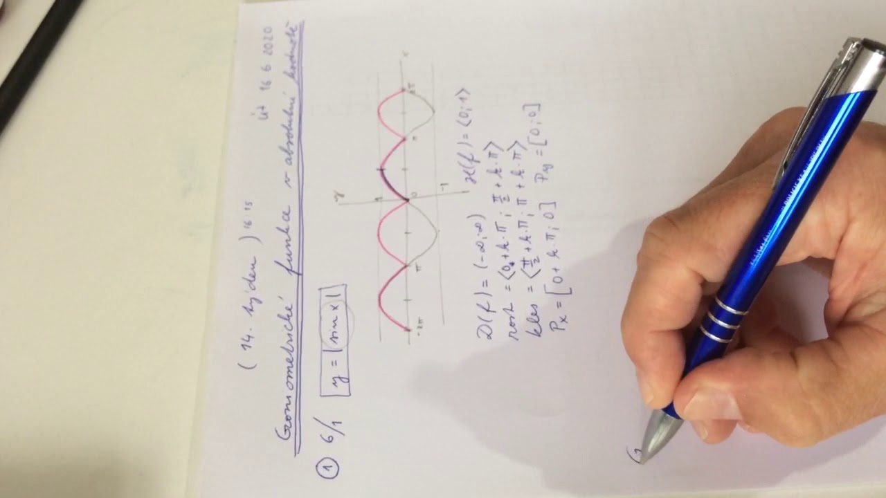 Matematika 3.A - Út 16.6.2020: Goniometrické funkce v absolutní hodnotě