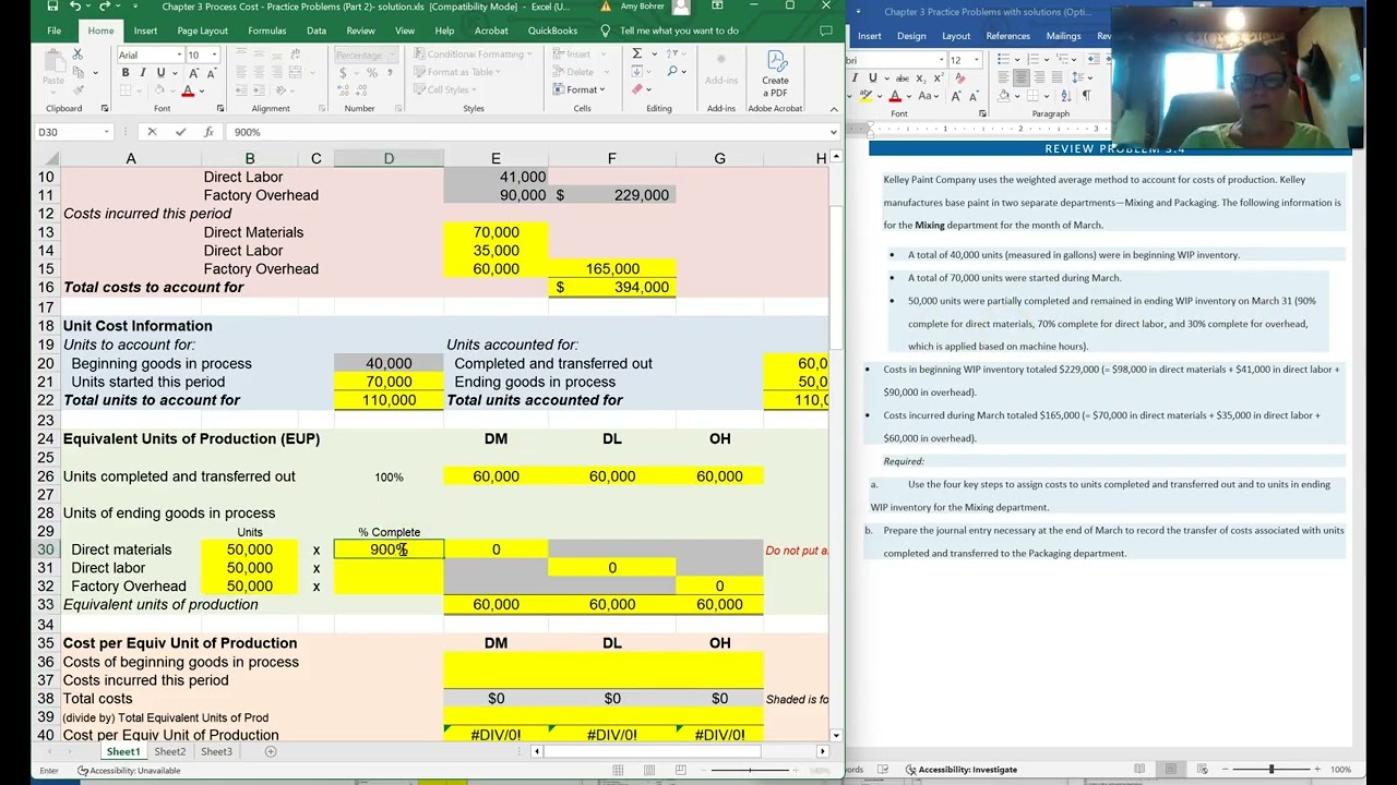 Ch 3   Process Costing using the W Avg  Method