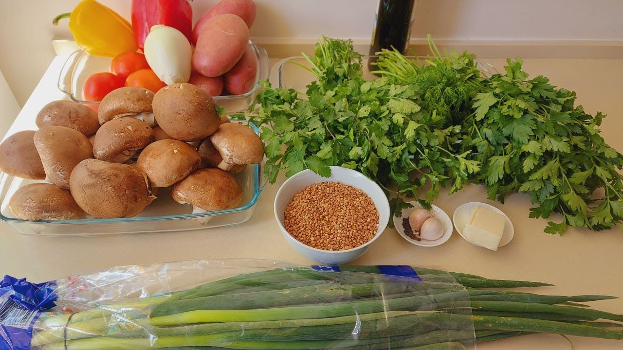 Гречневый суп с грибами!Buckwheat soup with mushrooms! Russian cuisine!