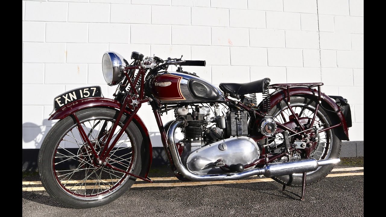 1938 Triumph 5T Speed Twin 500cc Start Up | Pre-War Classic Motorcycle - For Sale