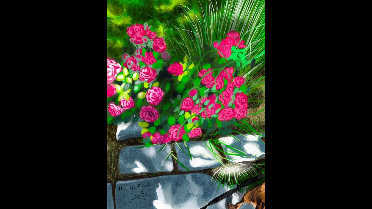[iPad Drawing] Bright red flowers #art #hwanlee #procreate