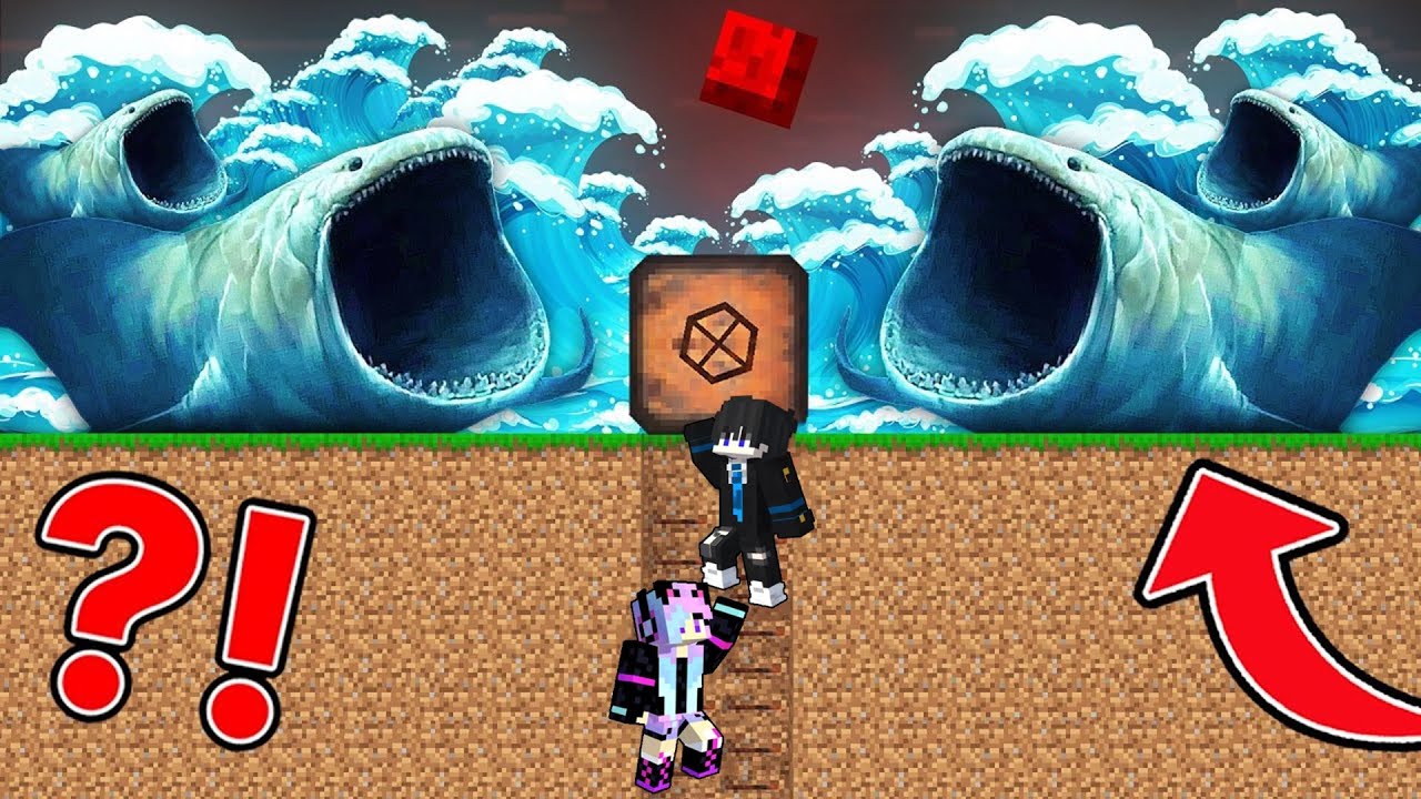 We Created Bunker to Survive BLOOP SEA MONSTERS in Minecraft