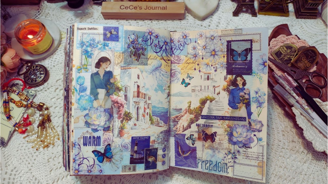 Creative Journaling: "Consider Your Surroundings" | A Blue-Themed Collage