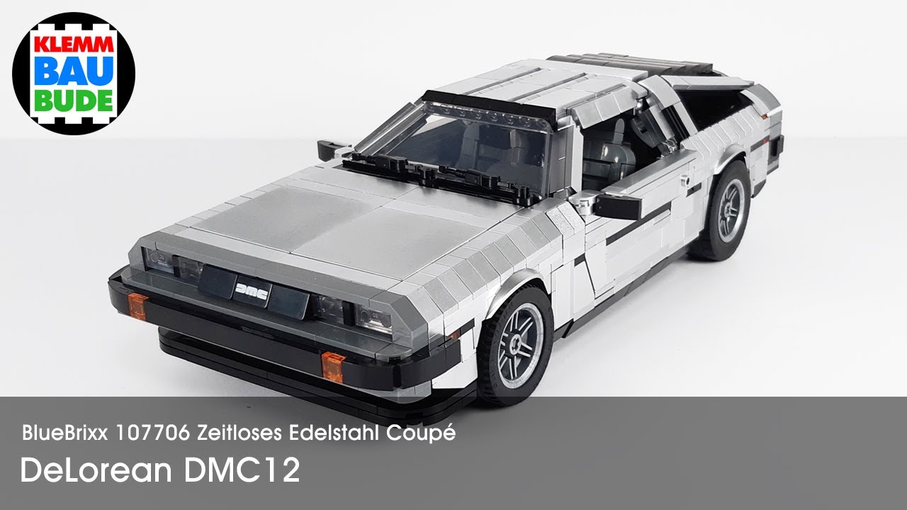 1#3 BlueBrixx 107706 – Zeitloses Edelstahlcoupé, DeLorean DMC12 –  modifiziert & Prints