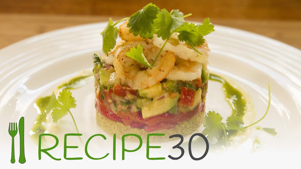 SHRIMPS (prawns) WITH GUACAMOLE easy and healthy recipe - Recipe30
