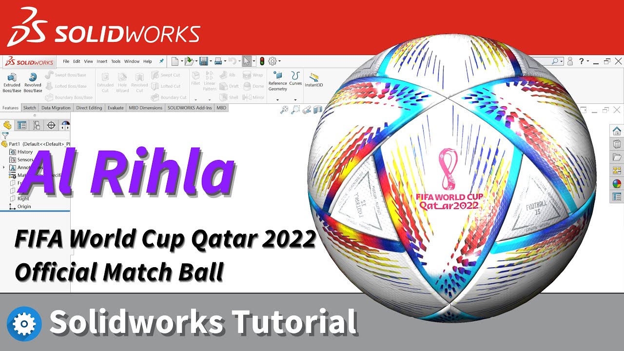 Create the Football for FIFA World Cup Qatar 2022 in Solidworks | Solidworks Tutorial