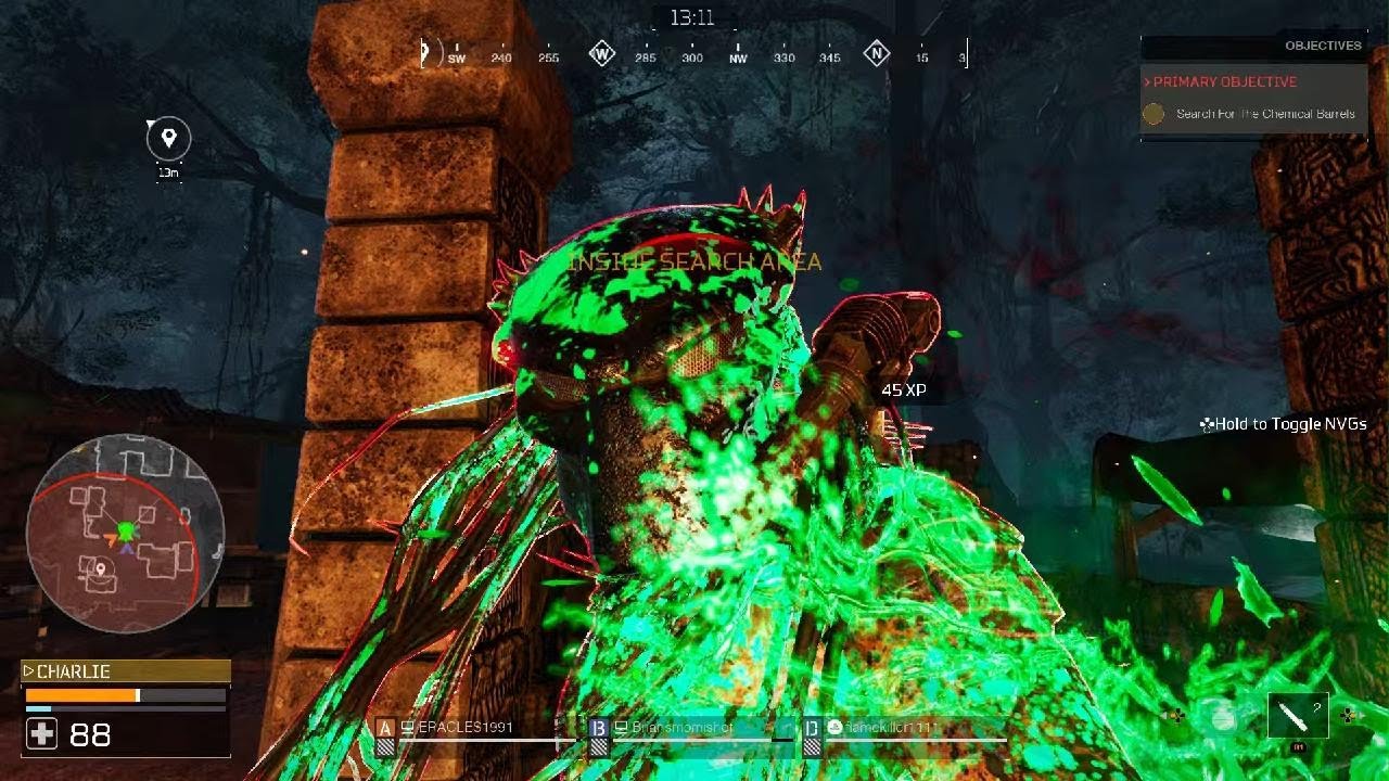 Knife fight with the predator