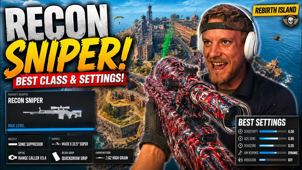 NEW #1 ONE SHOT VS RECON SNIPER loadout in WARZONE and SETTINGS (BEST SNIPER LOADOUT) B07 #warzone