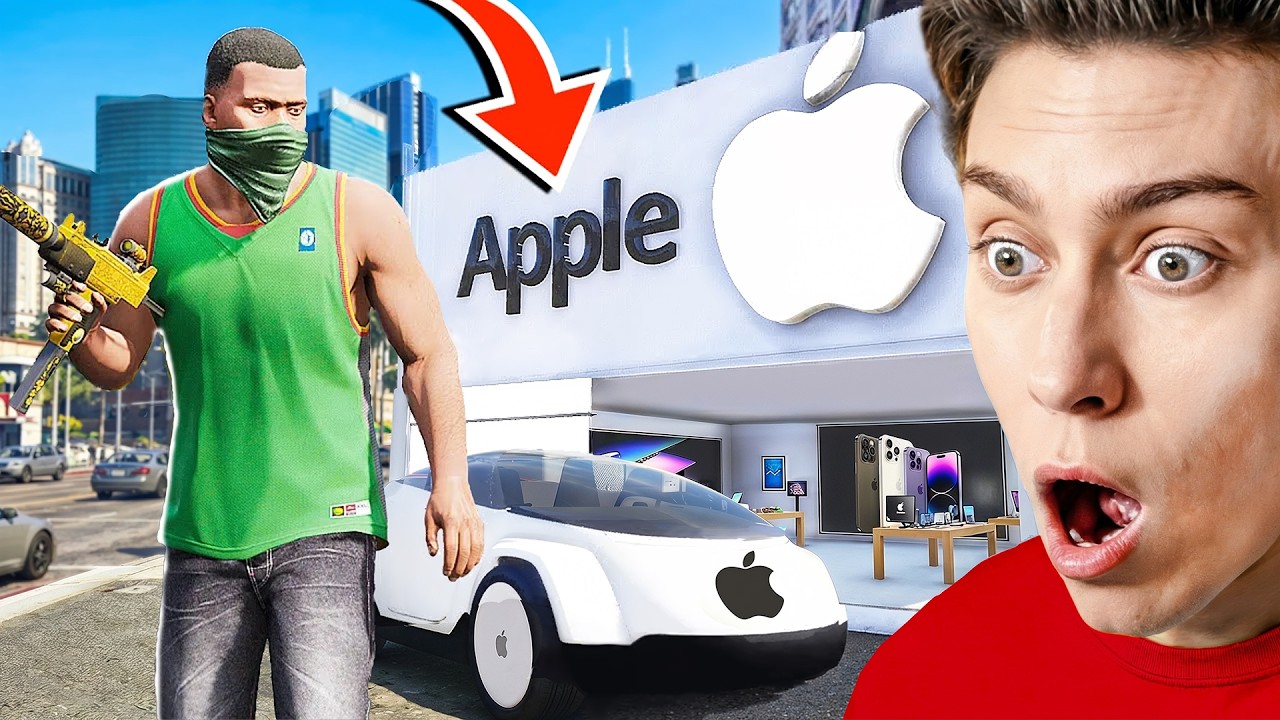 ГАНГСТЕР ОГРАБИЛ МАГАЗИН APPLE!! - GTA 5 Реальная Жизнь (Моды ГТА 5)