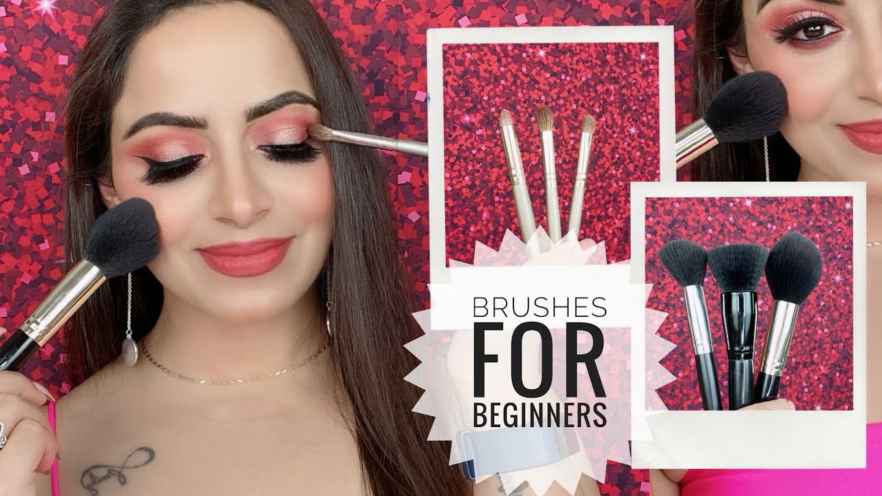 बिगिनर्स मेकअप ब्रूशेस  MAKEUP BRUSHES FOR BEGINNERS & THEIR USE | BRUSH STARTER KIT