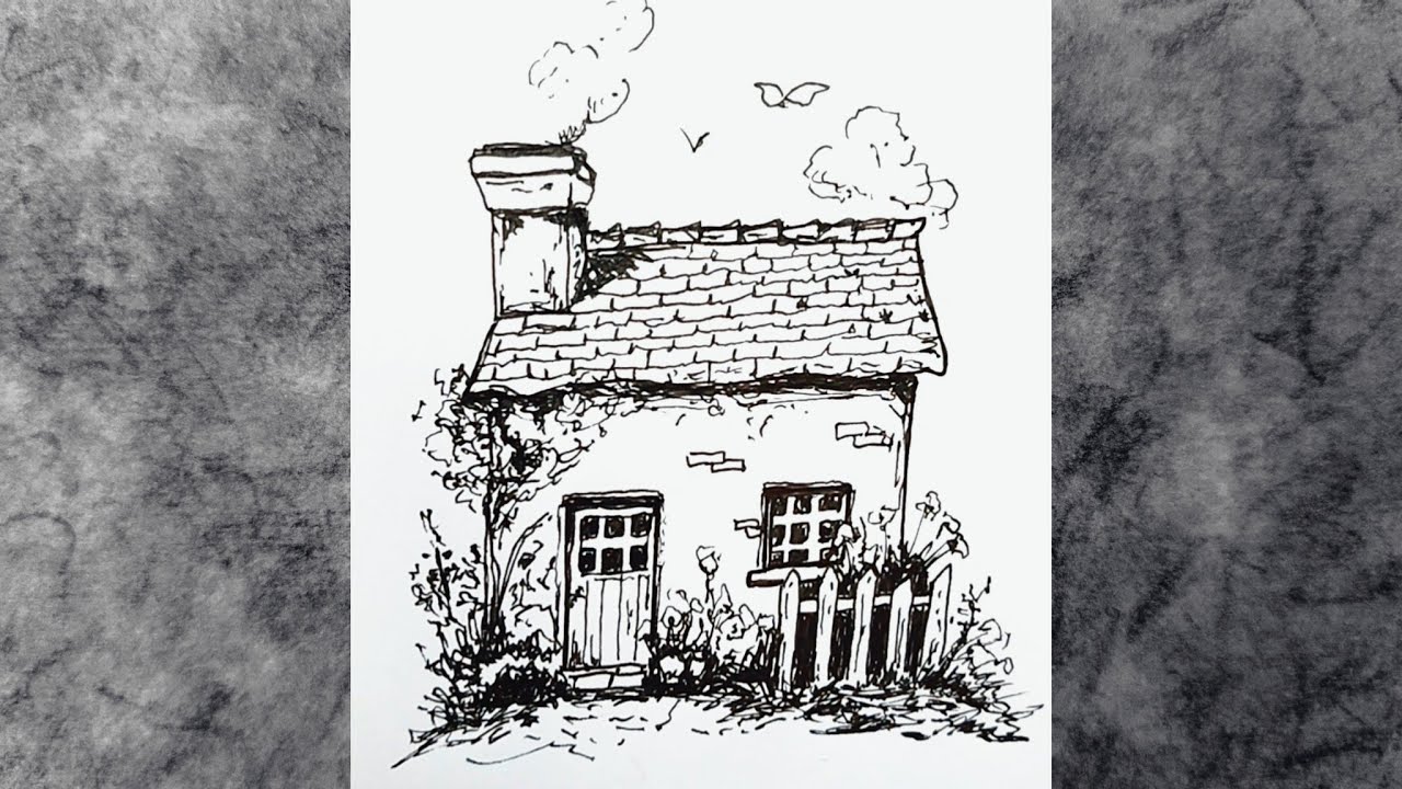 Old House Sketch / Fine Liner Architectural Drawing