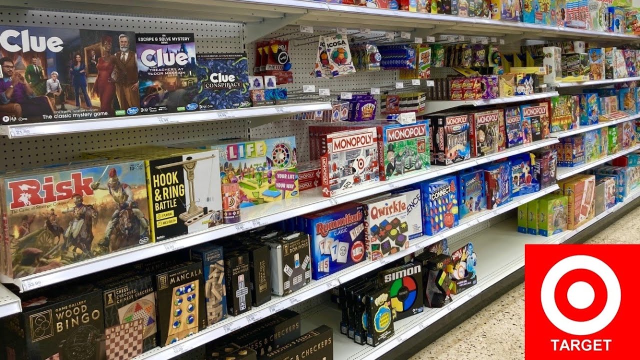 TARGET SHOP WITH ME BOARD GAMES PARTY GAMES BRAIN GAMES FAMILY GAMES SHOPPING STORE WALK THROUGH