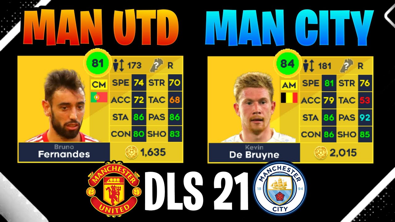 Manchester United vs Manchester City Player Ratings In Dream League Soccer 2021!