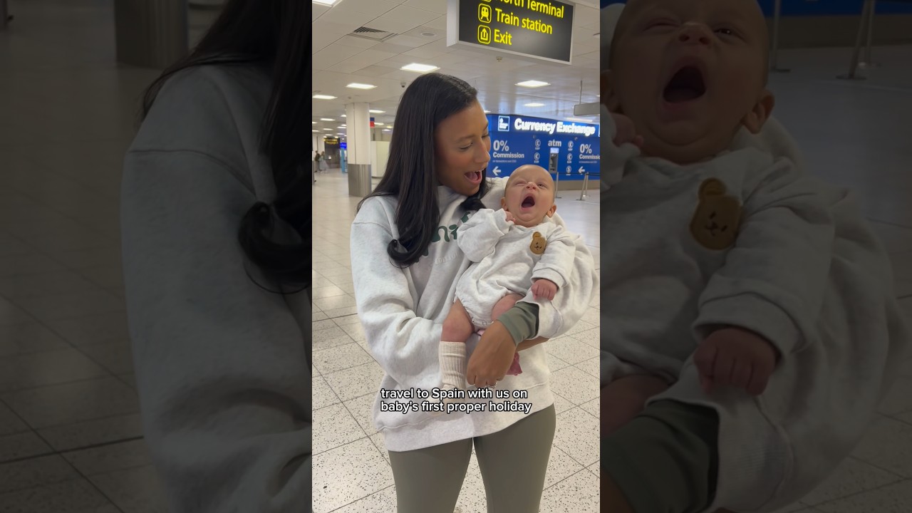 Baby&rsquo;s first holiday to Spain, travel on the plane! #babytravel #newborn #newmom #momtok #babyflight