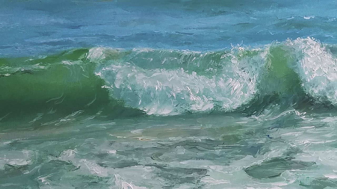 Seascape. Sea Waves.  Oil Painting Techniques. Arts by Sergey Matsenko.