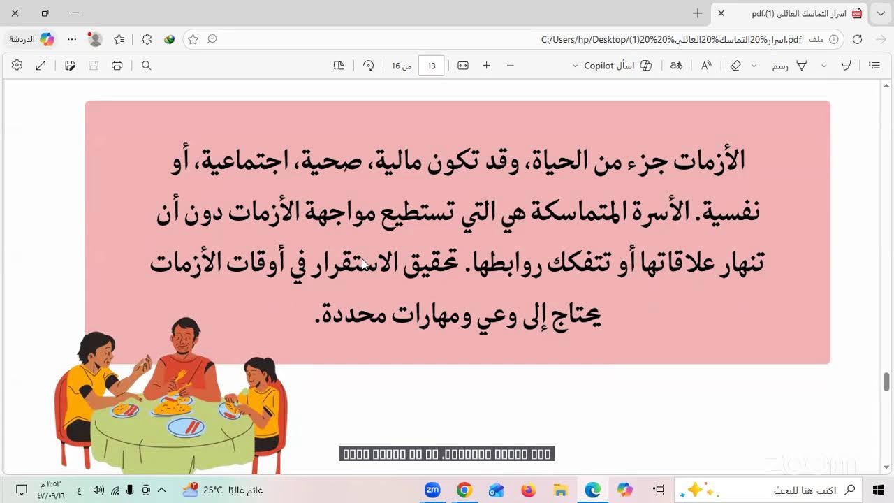 التماسك العائلي تقديم المدربة أ. غند الحارثي