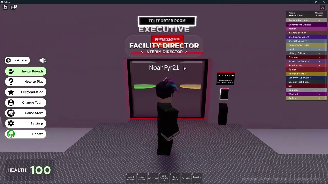 What a Facility Director can do in NBTF in Roblox