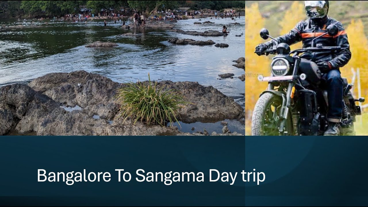 Motorcycle Day trip from Bangalore to Sangama | less crowded river side offbeat destination 