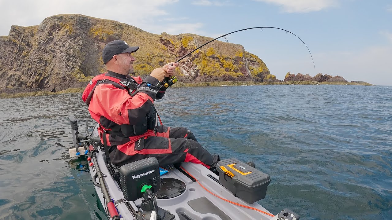 Fantastic Session at St Abbs - Cod Wrasse and Mackerel on Lures - Kayak Sea Fishing UK