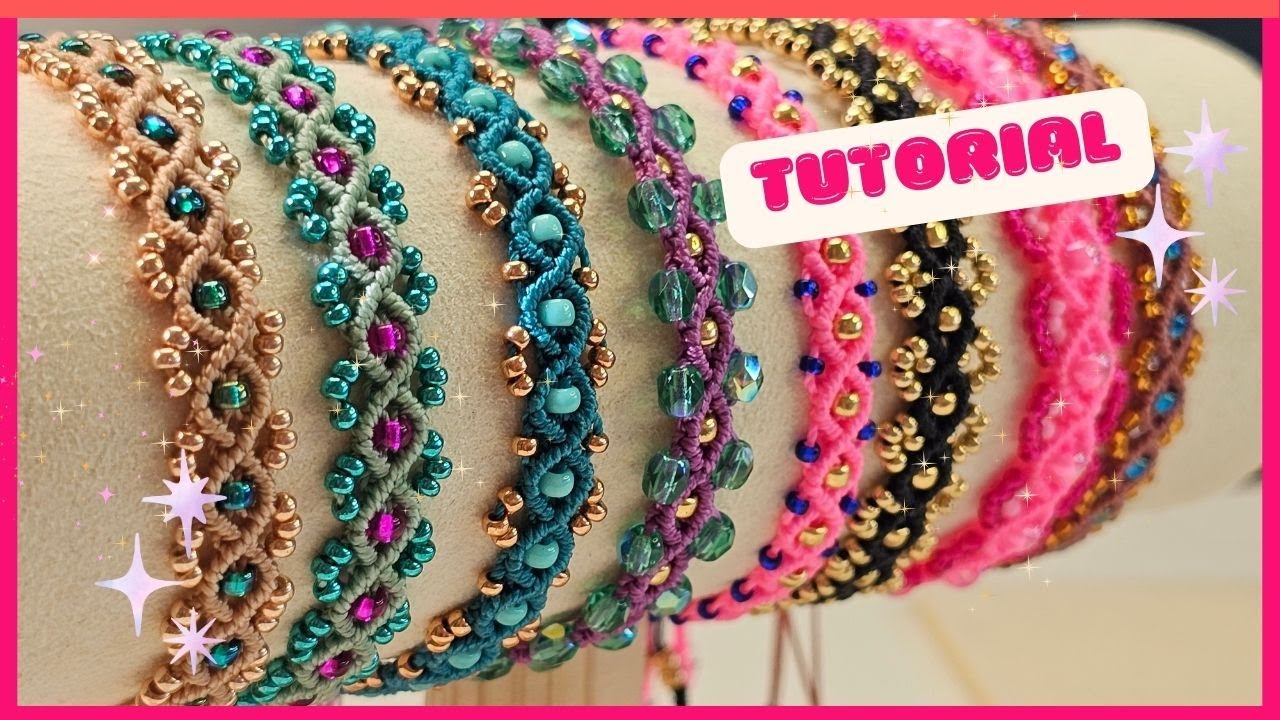 Oval loop macramé armband met kralen - Tutorial ✨