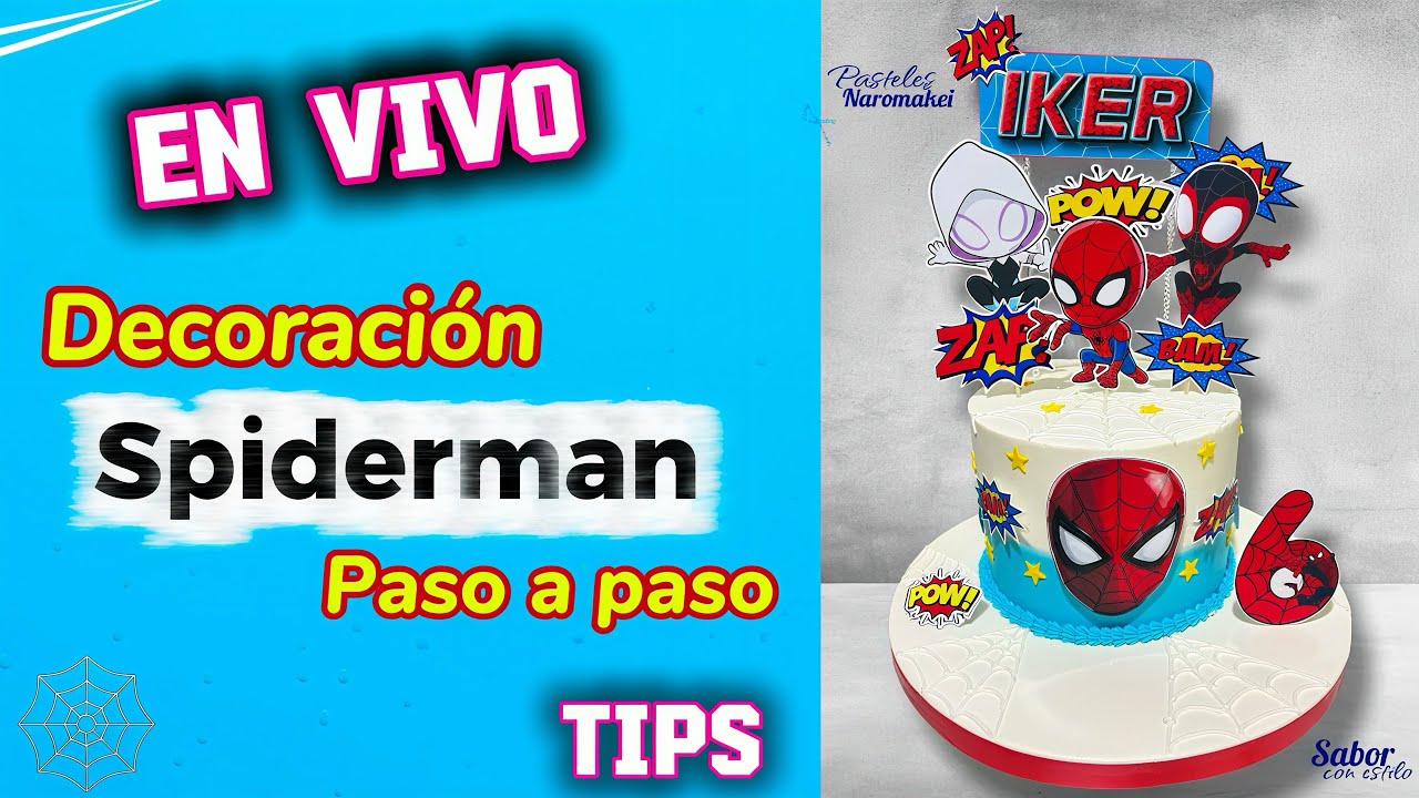 🕷️Decoración en VIVO: Pastel de Spider-Man con Crema de Mantequilla | SIN CORTES, desde TikTok.