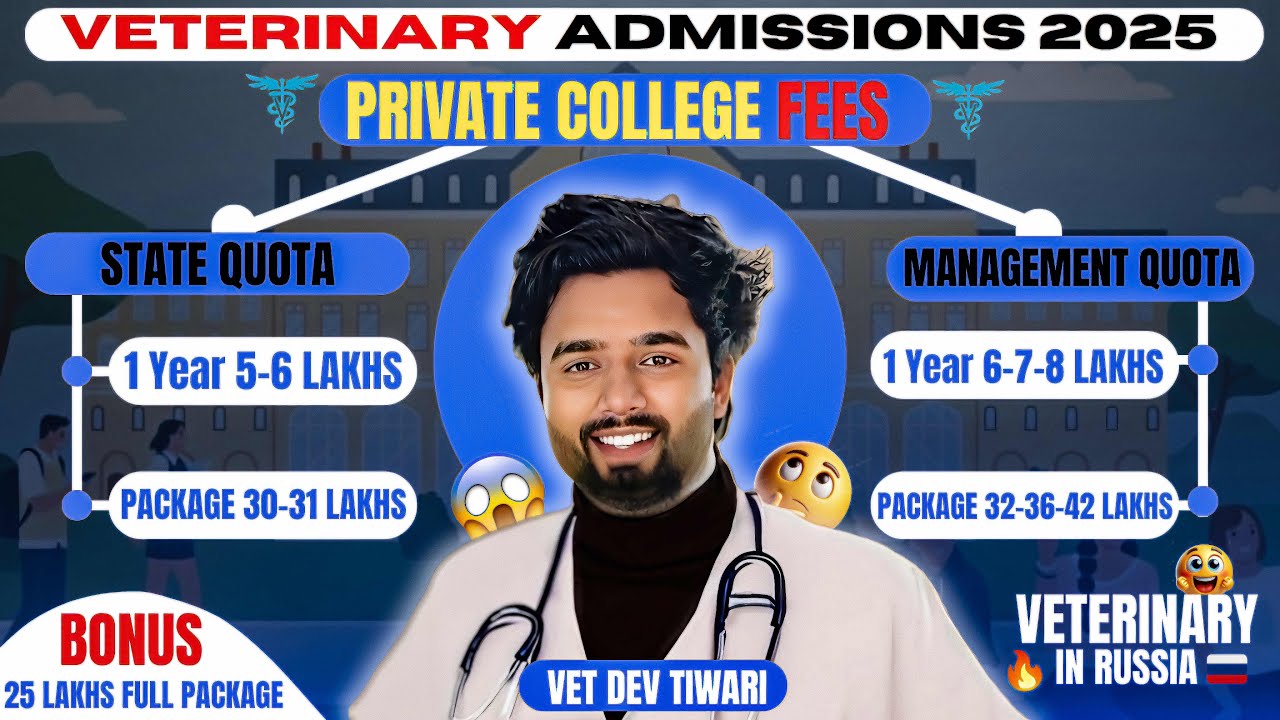 Private Veterinary College Fees 2025📈| BVSc Private College Fees 😱| Veterinary Cutoff 2025😍