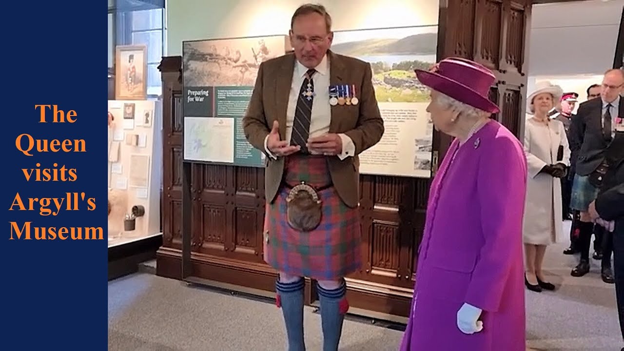 Queen Elizabeth II visits the newly renovated Argyll's Museum at Stirling Castle