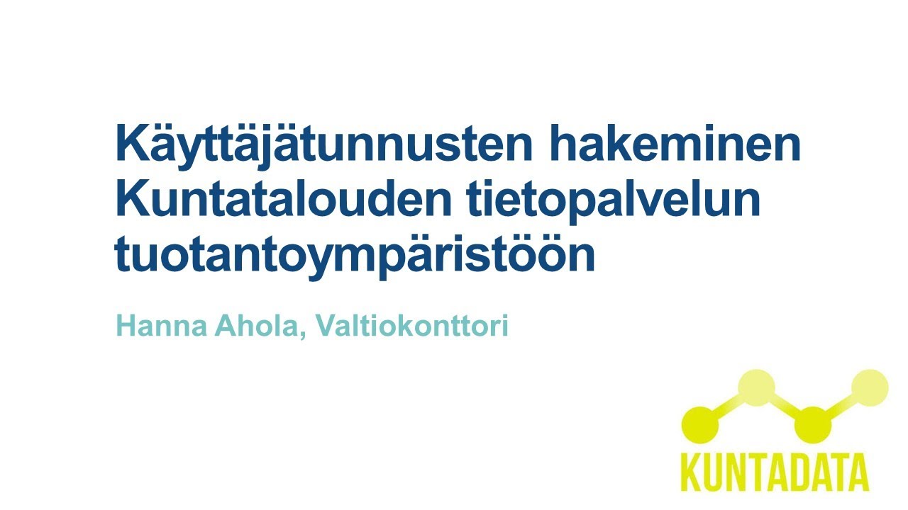 Ohje: Käyttäjätunnusten hakeminen tuotantoympäristöön