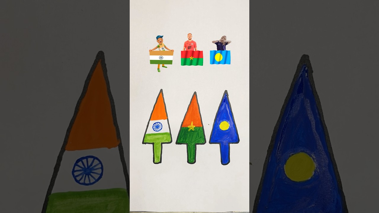 🇮🇳🇧🇫🇵🇼Flag Drawing 