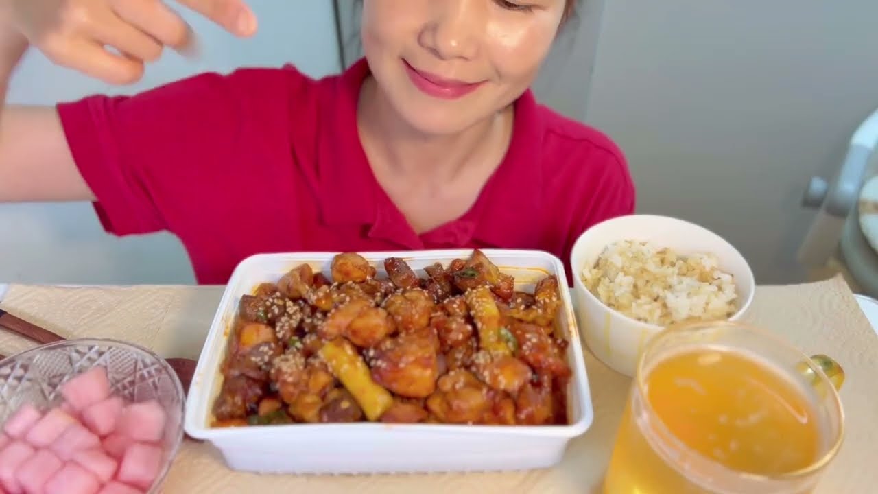 지코바 치킨🍗먹방 오랜만에 행복 가득✨💕(자막O)