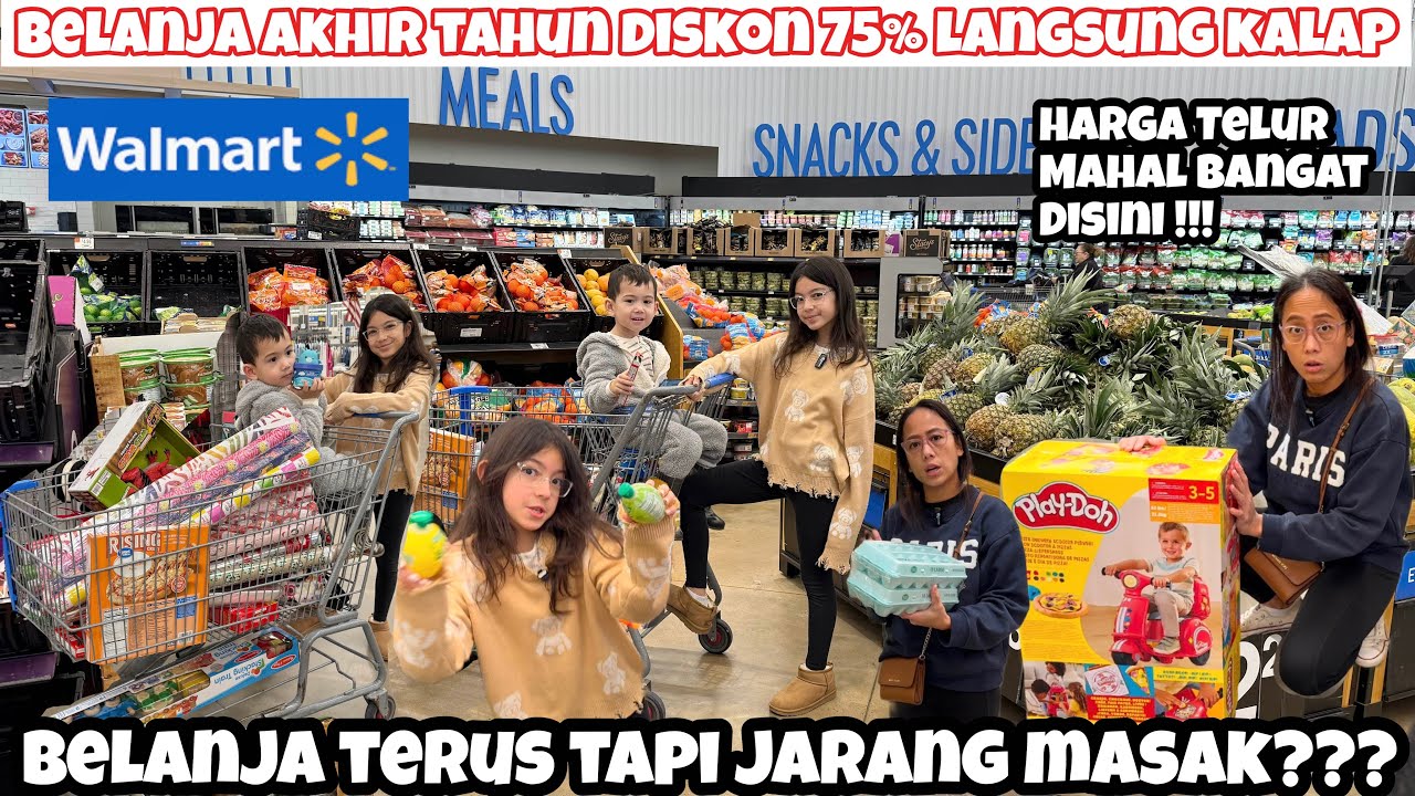 KALAP BELANJA DI AKHIR TAHUN KE WALMART SUPERMARKET DISKON 75% BELI BARANG DAPUR MEREMBAT BELI LAIN