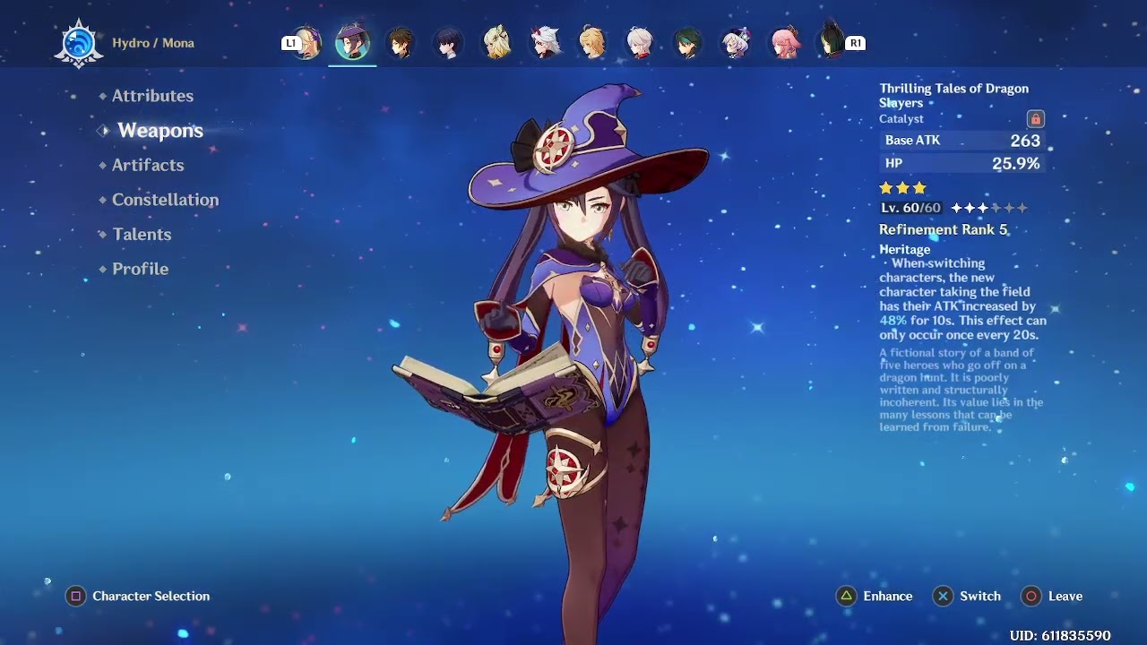 Flins with Hex buffs (Fischl + Mona)
