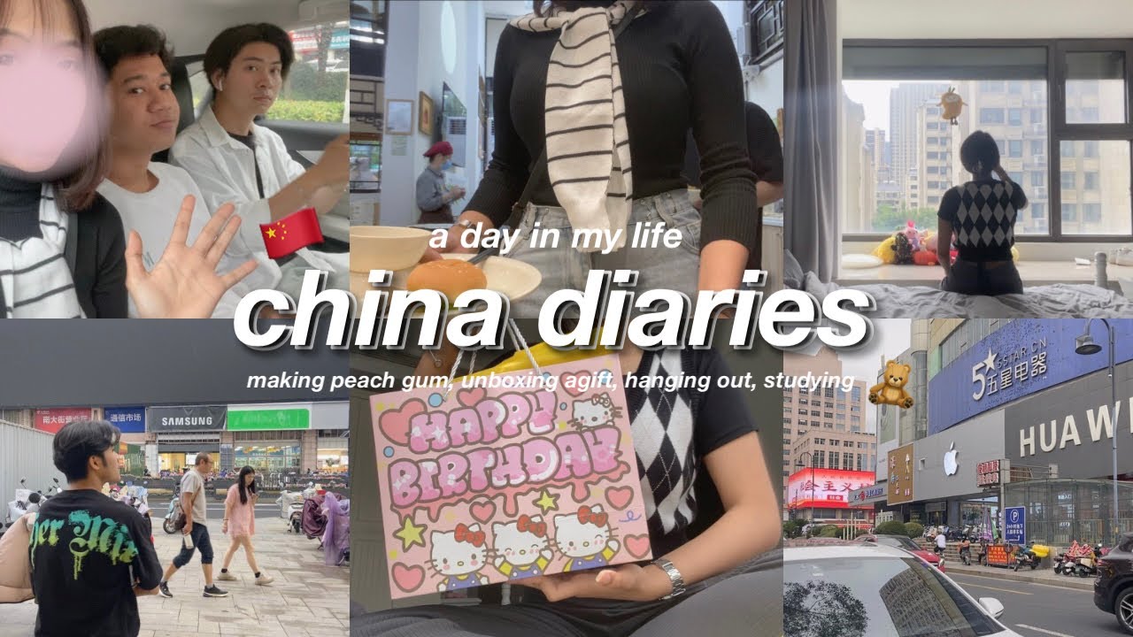 china diaries 🇨🇳 ⋆˚🐾˖° a day in my life studying abroad (making peach gum, hanging out, studying)