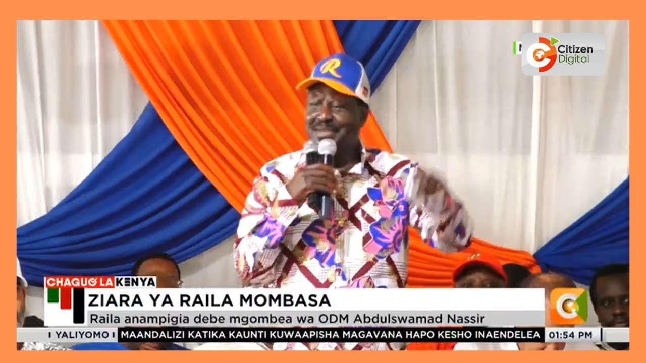 Raila Odinga campaigns for Abdulswamad Nassir in  Mombasa