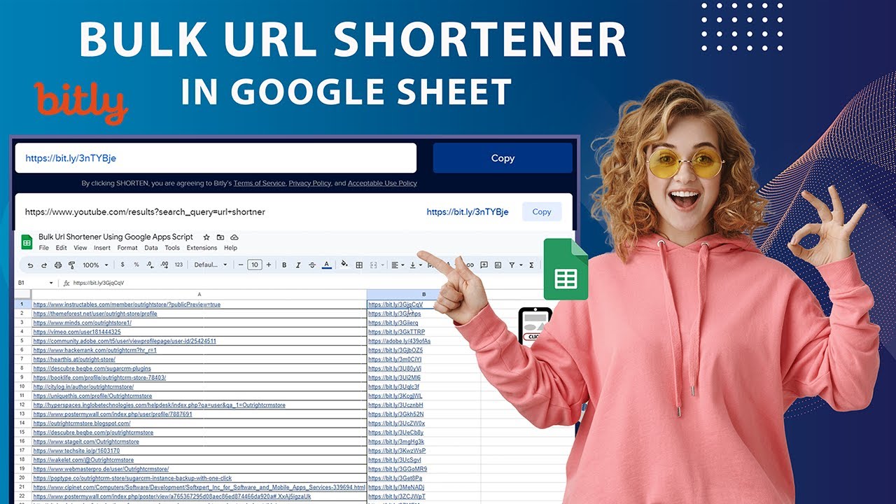 Bulk URL Shortener In Google sheet using Bitly API & Apps Script | URL shortener