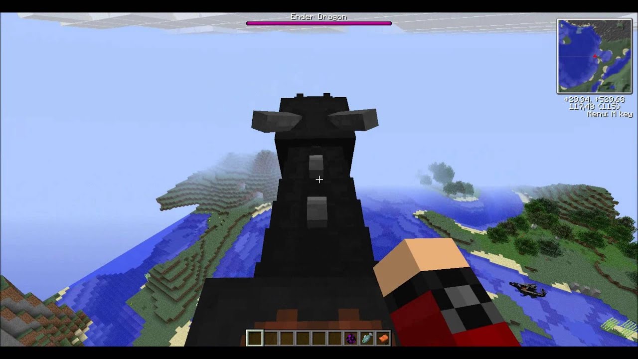 minecraft how to ride on a dragon