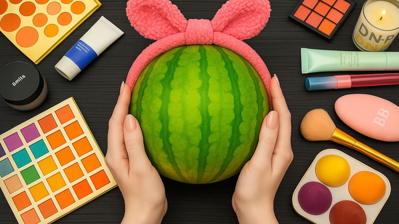 ASMR Makeup on Watermelon (No Talking)